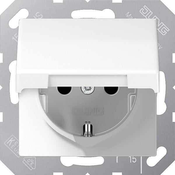 JUNG SCHUKO-Steckdose 16A 250V Klappdeckel AS 1520 BFKIKL WW